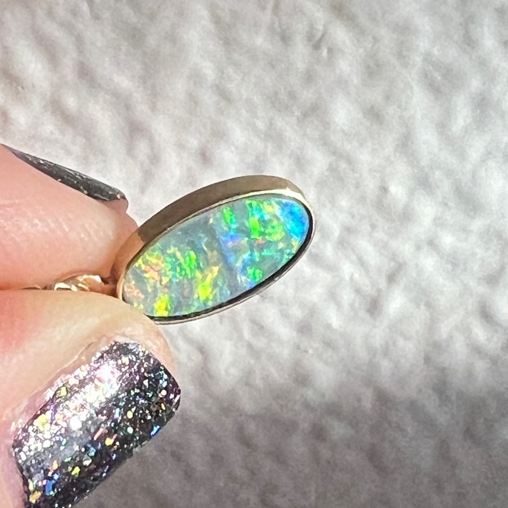14k Gold Australian Opal Pendant - Picture 6 of 13